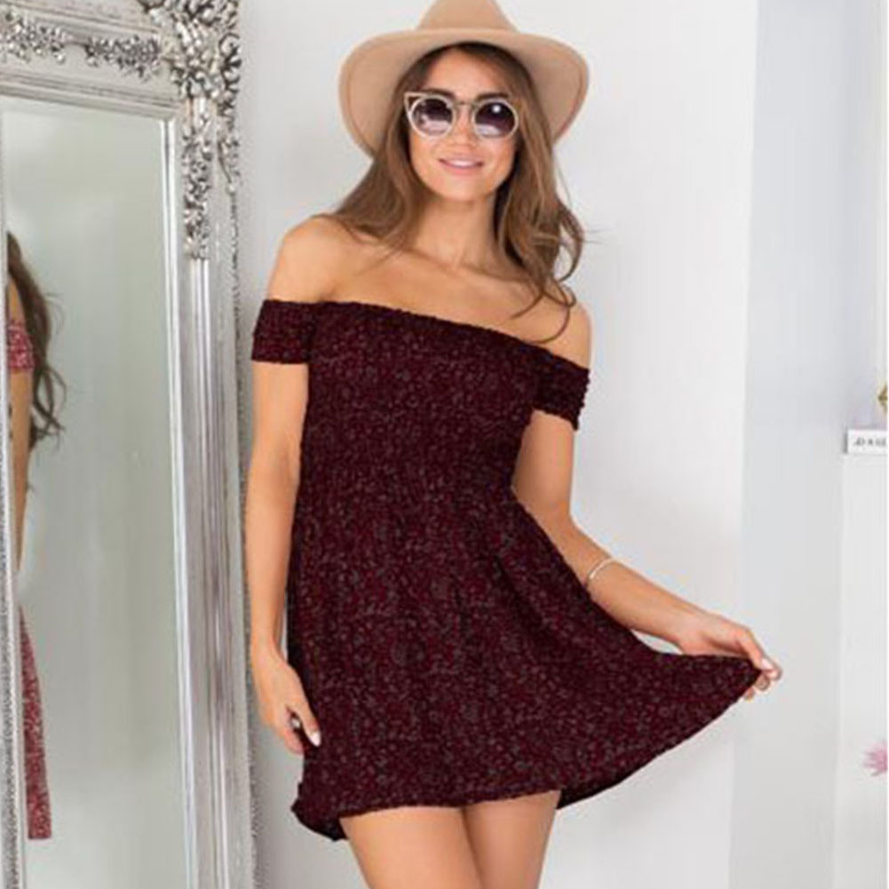 Small floral word shoulder wrap dress