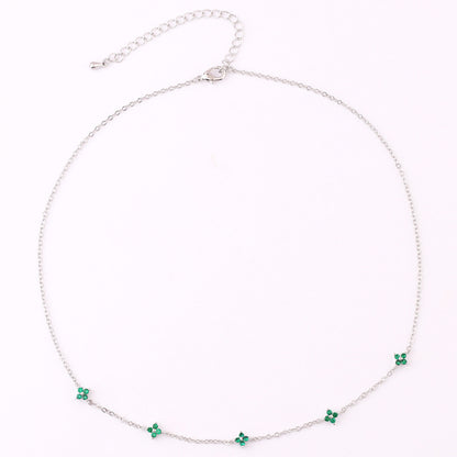 Ins Style Fashion Blue Flower Necklace Vacation Beach Travel Spring Summer Jewelry