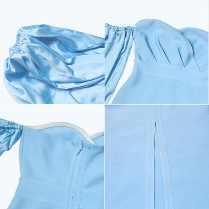European And American Women's Dress Pile Sleeve Dress