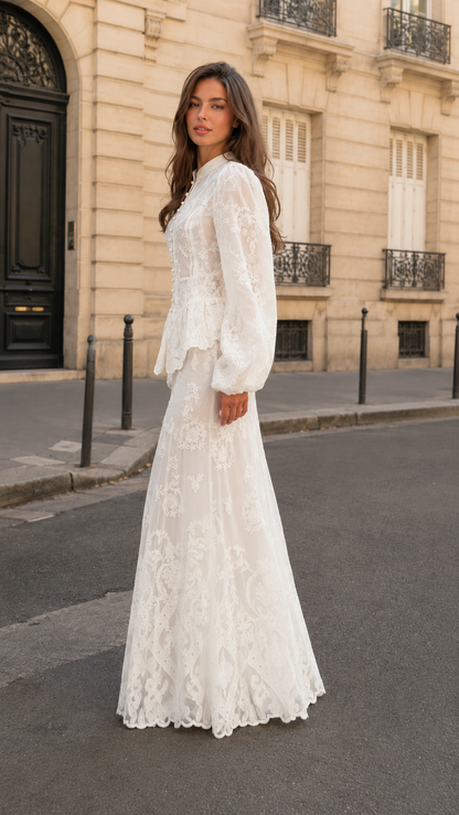 embroidered lace maxi dress