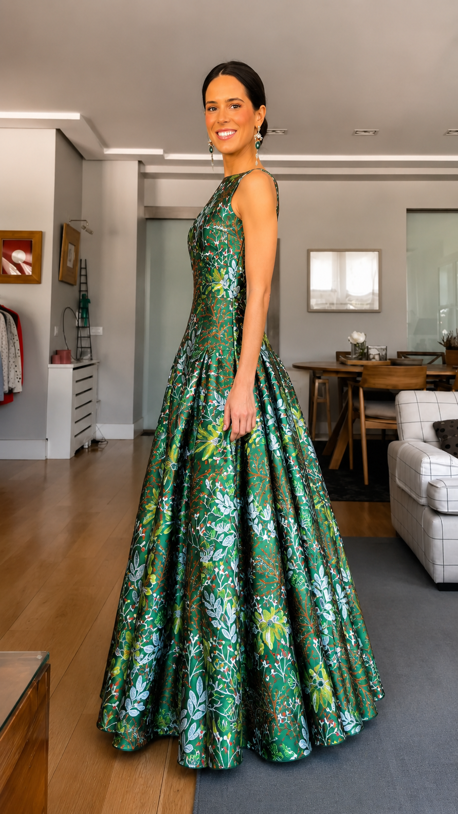 Botanical Jacquard Ball Gown