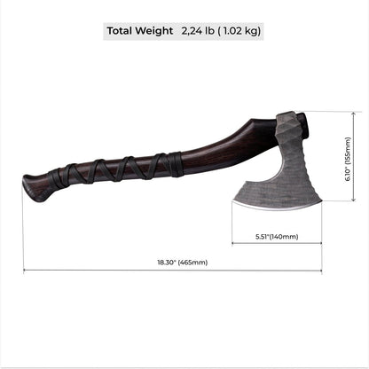 Hand forged axe “Sterk Vorley” with leather cover