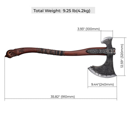 Hand-forged Leviathan axe with leather wrap