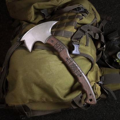 Handcrafted tomahawk "Takoda" with tribal engraving