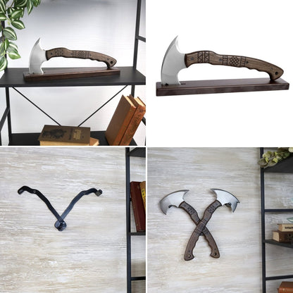 Handcrafted tomahawk "Takoda" with tribal engraving