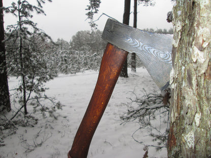 Damascus style axe