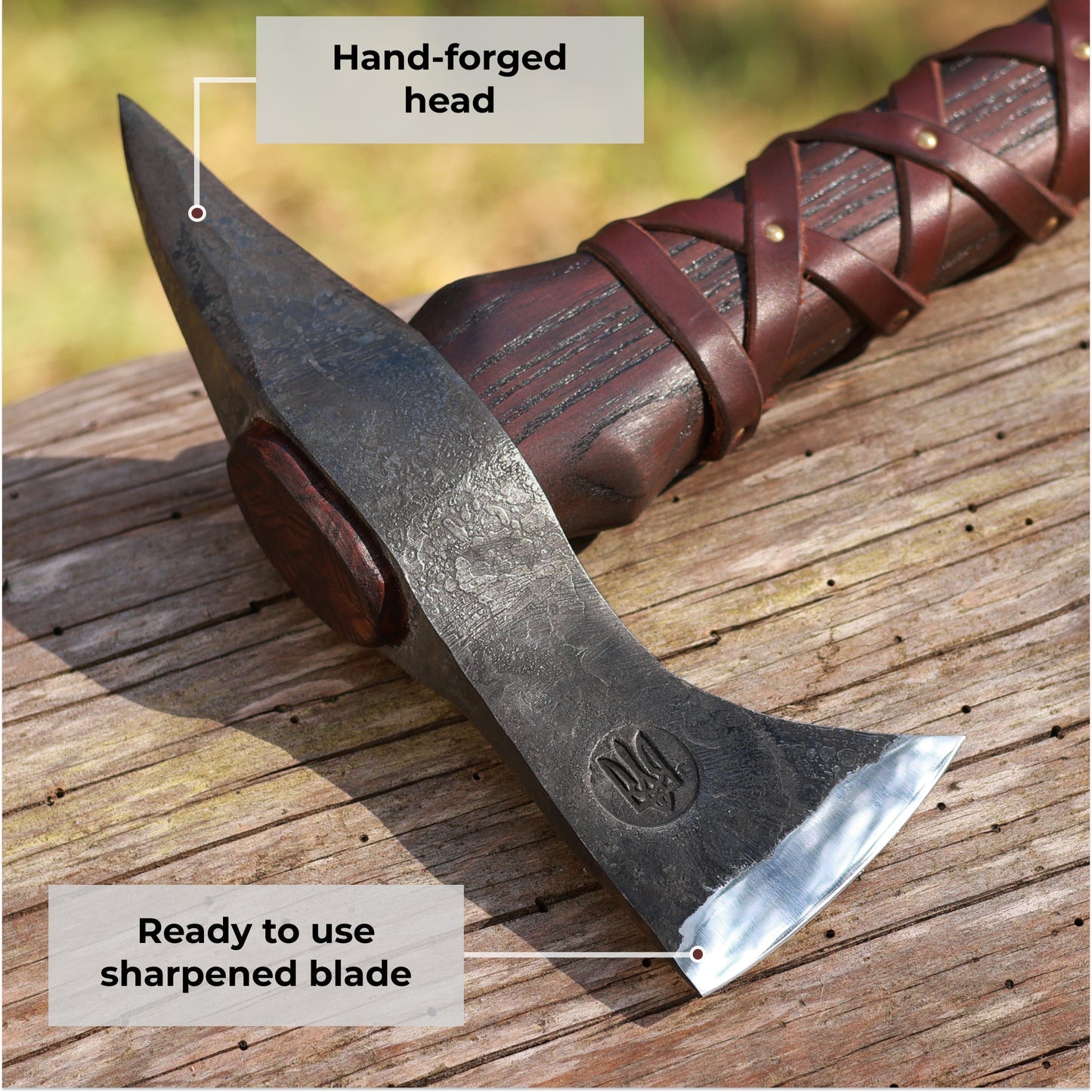 Hand-forged Gurons spike tomahawk
