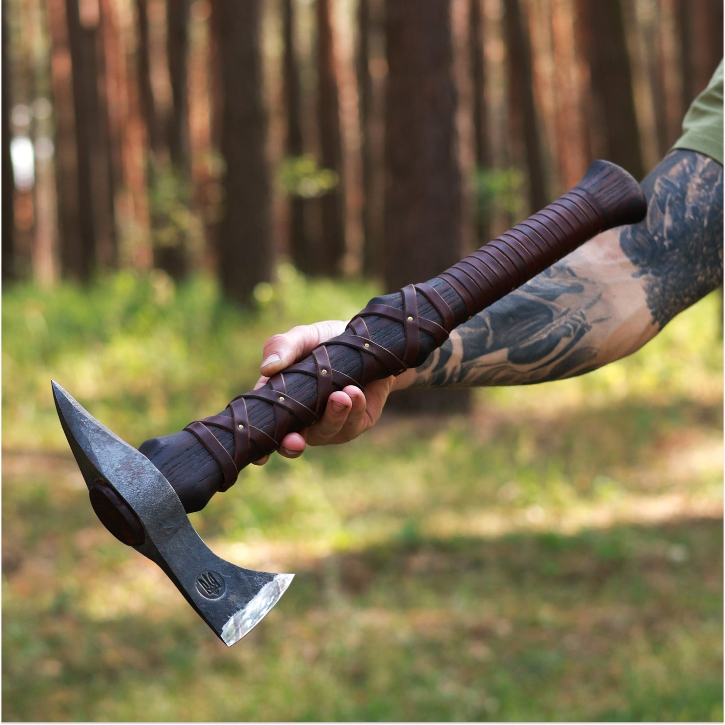Hand-forged Gurons spike tomahawk