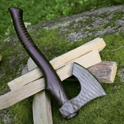 Viking axe "Vargoks" with leather wrap