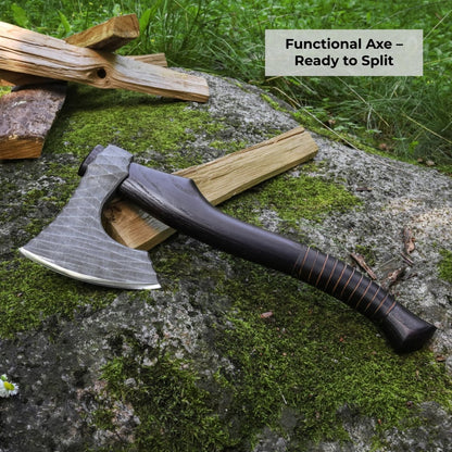 Viking axe "Vargoks" with leather wrap